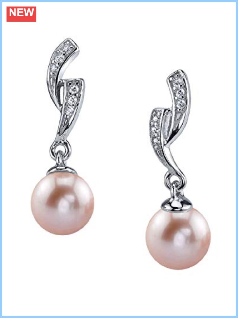 Sterling Silver Freshwater Cultured Pearl Drop Dangle Earrings Women
